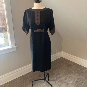Tibi Navy Blue kimono silk dress.